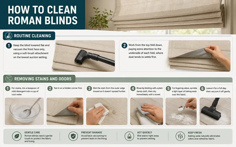 How to Clean Roman Blinds